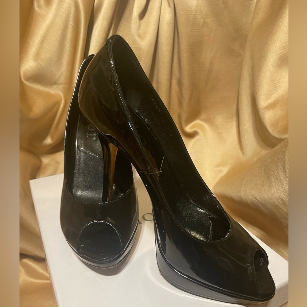 Dior Patent Open Toe Stilettos. Authentic. Euc - image 1